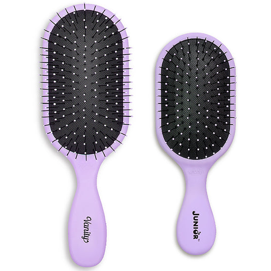 Vanity And Junior Pro Brush Set - Purple by NuWay 4Hair for Unisex - 2 Pc Hair Brush