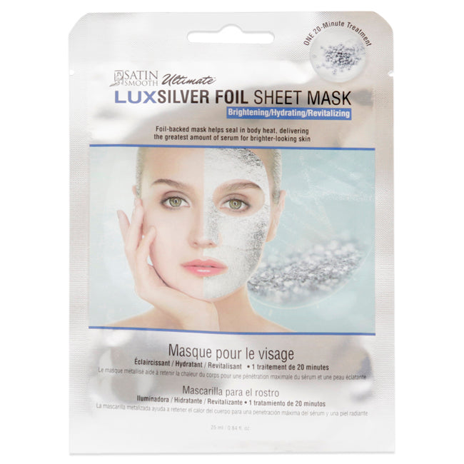 Ultimate LuxSilver Foil Sheet Mask by Satin Smooth for Women - 1 Pc Mask