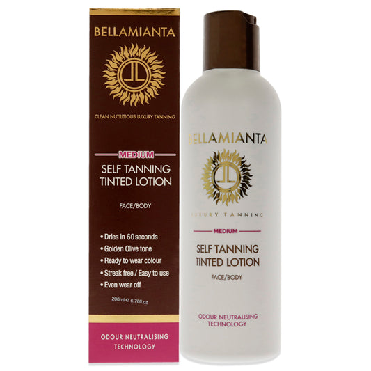 Self-Tanning Tinted Lotion - Medium by Bellamianta for Women - 6.76 oz Bronzer