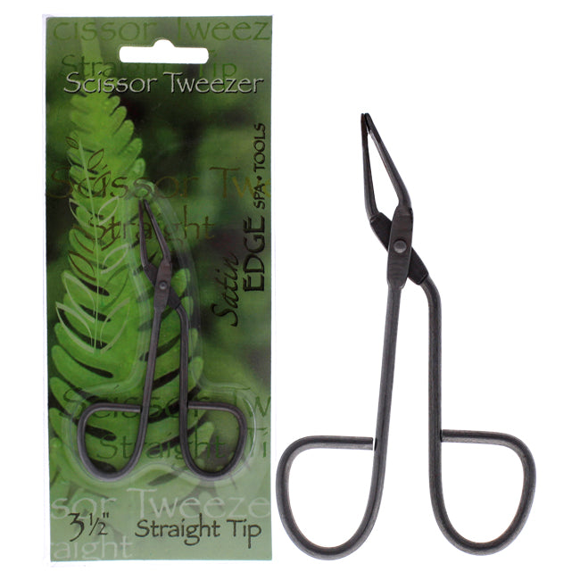 Scissor Tweezer Straight Tip by Satin Edge for Unisex - 3.5 Inch Tweezer