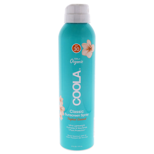Classic Body Organic Sunscreen Spray SPF 30 - Tropical Coconut by Coola for Unisex - 6 oz Sunscreen