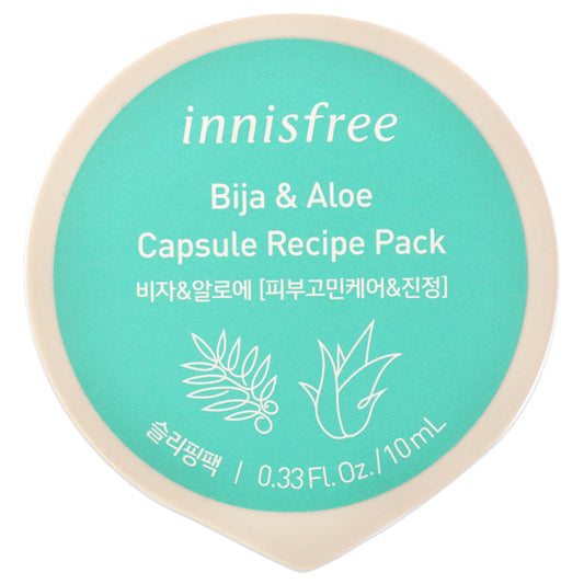 Capsule Recipe Pack Mask - Bija and Aloe by Innisfree for Unisex - 0.33 oz Mask