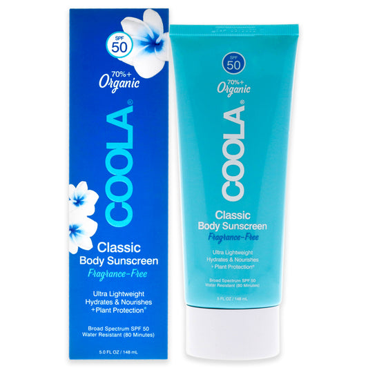 Classic Body Sunscreen SPF 50 - Fragrance-Free by Coola for Unisex - 5 oz Sunscreen