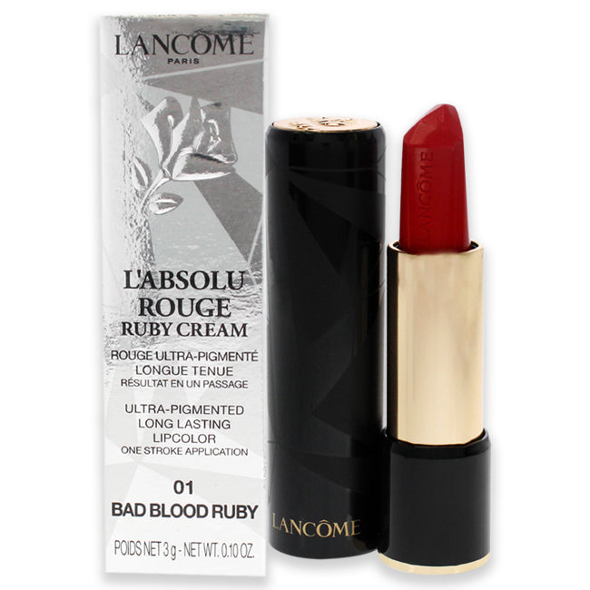 LAbsolu Rouge Ruby Cream Lip Color - 01 Bad Blood Ruby by Lancome for Women - 0.1 oz Lipstick