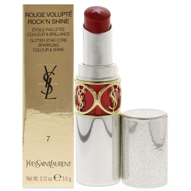 Rouge Volupte RockN Shine Lipstick - 07 Red Show by Yves Saint Laurent for Women - 0.12 oz Lipstick