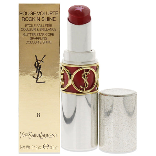 Rouge Volupte RockN Shine Lipstick - 08 RockN Red by Yves Saint Laurent for Women - 0.12 oz Lipstick