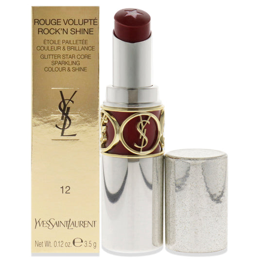 Rouge Volupte RockN Shine Lipstick - 12 Rockstage Red by Yves Saint Laurent for Women - 0.12 oz Lipstick
