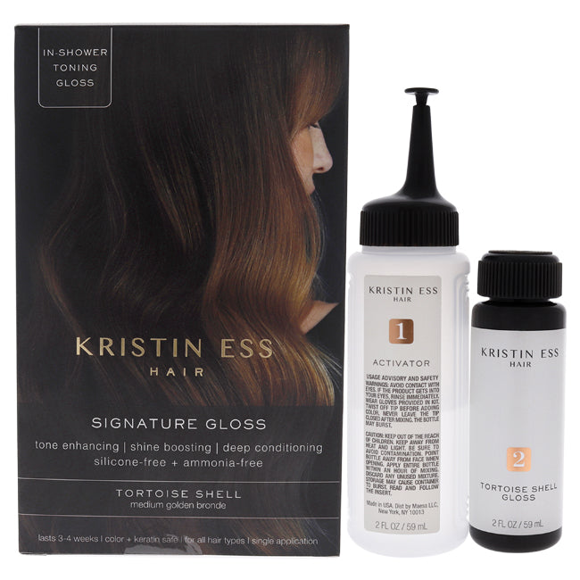 Signature Hair Gloss - Tortoise Shell - Medium Golden Bronde by Kristin Ess for Unisex - 1 Application Hair Color