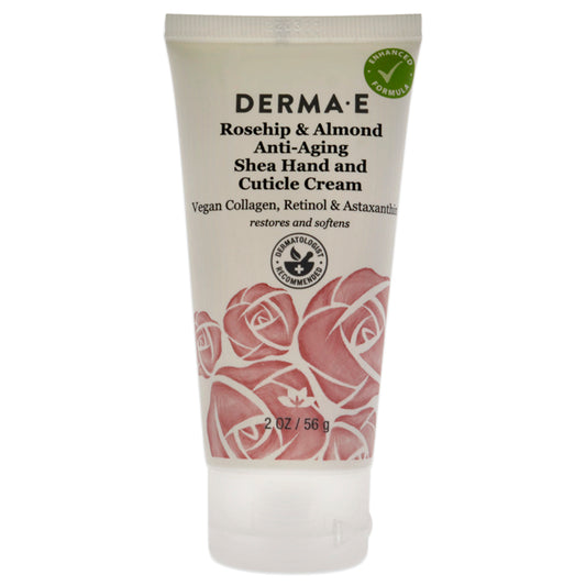 Anti-Aging Shea Hand and Cuticle Cream - Rosehip and Almond by Derma-E for Unisex - 2 oz Cream
