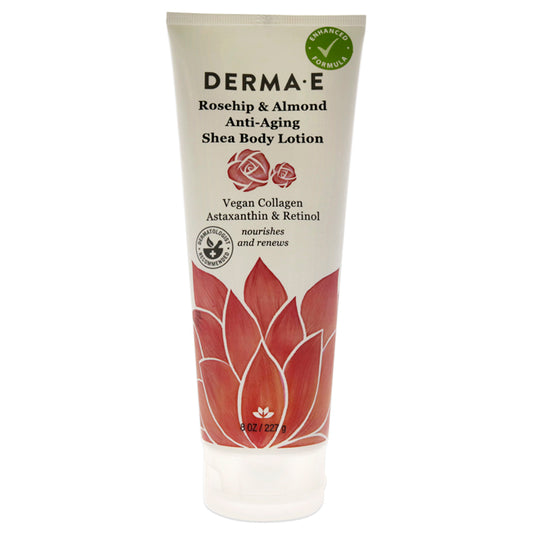 Anti-Aging Shea Body Lotion - Rosehip and Almond by Derma-E for Unisex - 8 oz Body Lotion