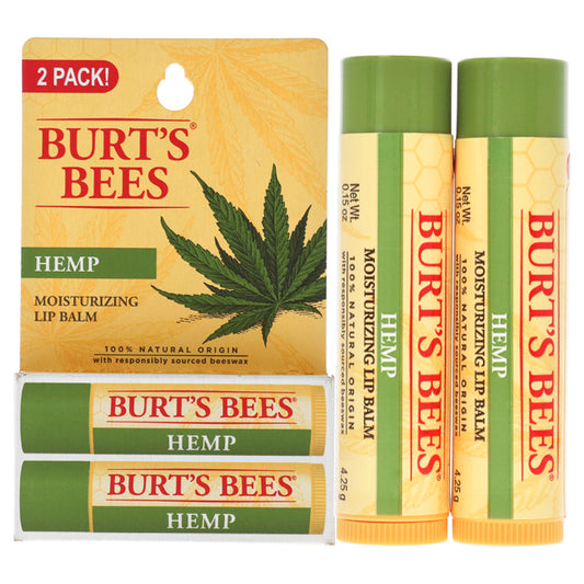 Hemp Moisturizing Lip Balm by Burts Bees for Unisex - 2 x 0.15 oz Lip Balm
