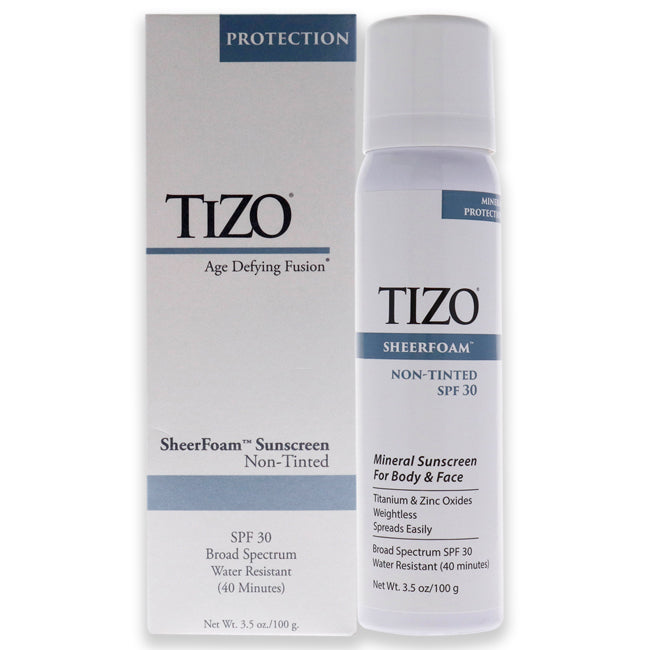 SheerFoam Body And Face Non-Tinted SPF 30 by Tizo for Unisex - 3.5 oz Sunscreen