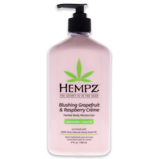 Blushing Grapefruit and Raspberry Creme Herbal Body Moisturizer by Hempz for Unisex - 17 oz Moisturizer