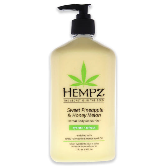 Sweet Pineapple and Honey Melon Herbal Body Moisturizer by Hempz for Unisex - 17 oz Moisturizer
