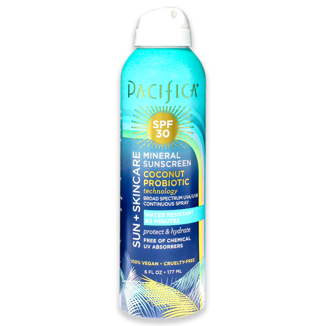 Mineral Sunscreen Spray SPF 30 - Coconut Probiotic by Pacifica for Women - 6 oz Sunscreen