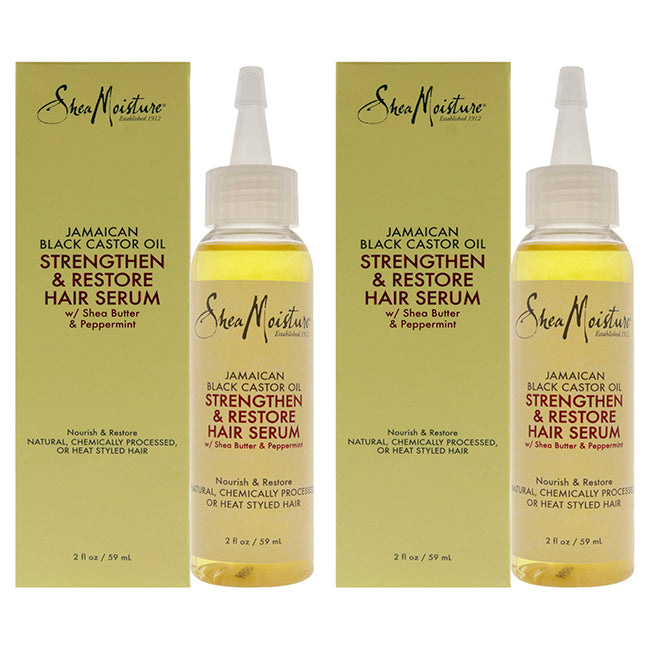 Jamaican Black Castor Oil Strengthen-Grow & Restore Hair Serum - Pack of 2 by Shea Moisture for Unisex - 2 oz Serum