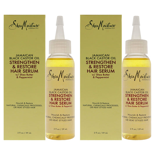 Jamaican Black Castor Oil Strengthen-Grow & Restore Hair Serum - Pack of 2 by Shea Moisture for Unisex - 2 oz Serum