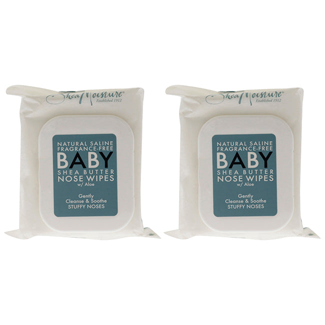 Natural Saline Fragrance-Free Baby Shea Butter Nose Wipes - Pack of 2 by Shea Moisture for Kids - 30 Count Wipes