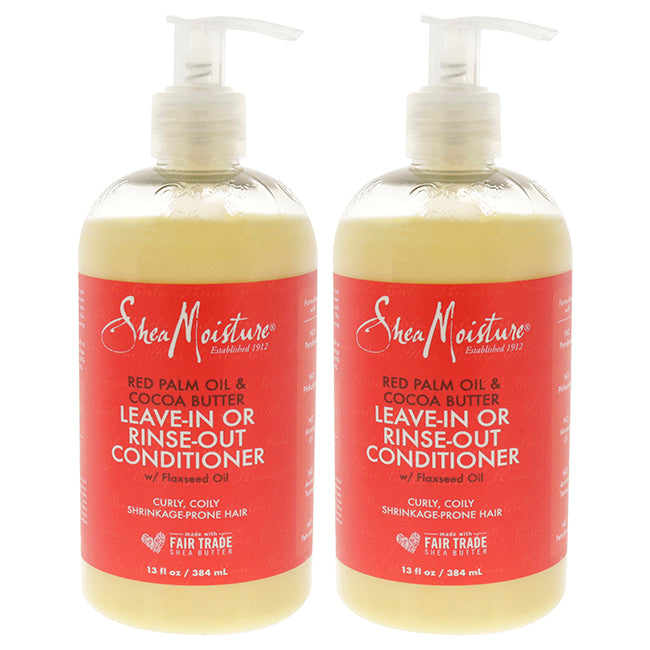 Red Palm Oil and Cocoa Butter Leave-In Or Rinse-Out Conditioner - Pack of 2 by Shea Moisture for Unisex - 13 oz Conditioner