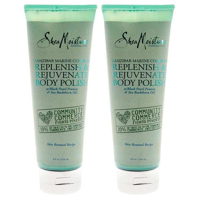 Zanzibar Marine Complex Replenish & Rejuvenate Body Polish - Pack of 2 by Shea Moisture for Unisex - 8 oz Body Polish