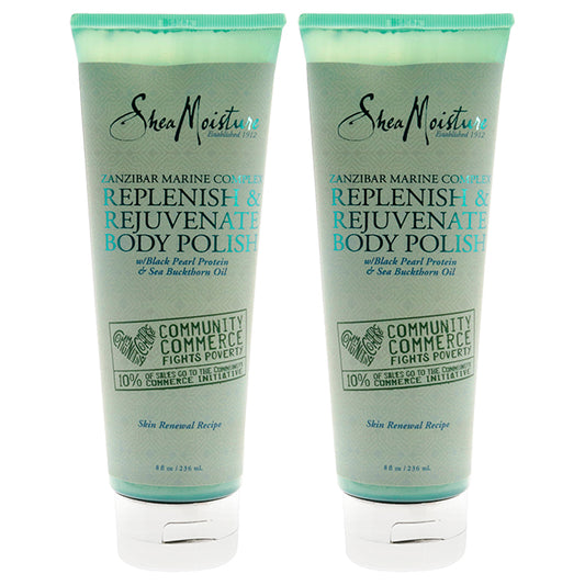 Zanzibar Marine Complex Replenish & Rejuvenate Body Polish - Pack of 2 by Shea Moisture for Unisex - 8 oz Body Polish