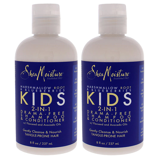 Marshmallow Root and Blueberries Kids 2-In-1 Shampoo and Conditioner - Pack of 2 by Shea Moisture for Kids - 8 oz Shampoo and Conditioner