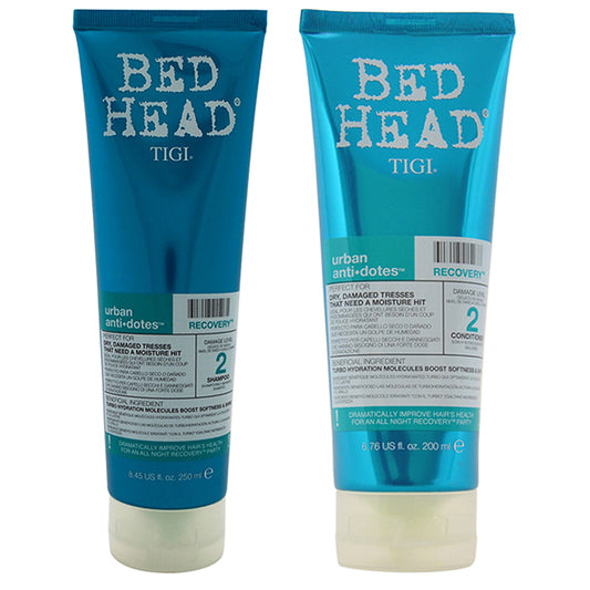 Bed Head Urban Antidotes Recovery Shampoo and Conditioner Kit by TIGI for Unisex - 2 Pc Kit 8.45oz Shampoo, 6.76oz Conditioner