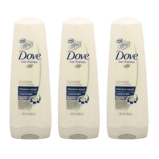 Dove Damage Therapy Conditioner Intensive Repair by Dove for Women - 12 oz Conditioner - Pack of 3