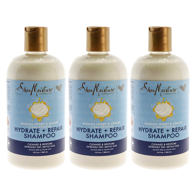 Manuka Honey and Yogurt Hydrate Plus Repair Shampoo by Shea Moisture for Unisex - 13 oz Shampoo - Pack of 3