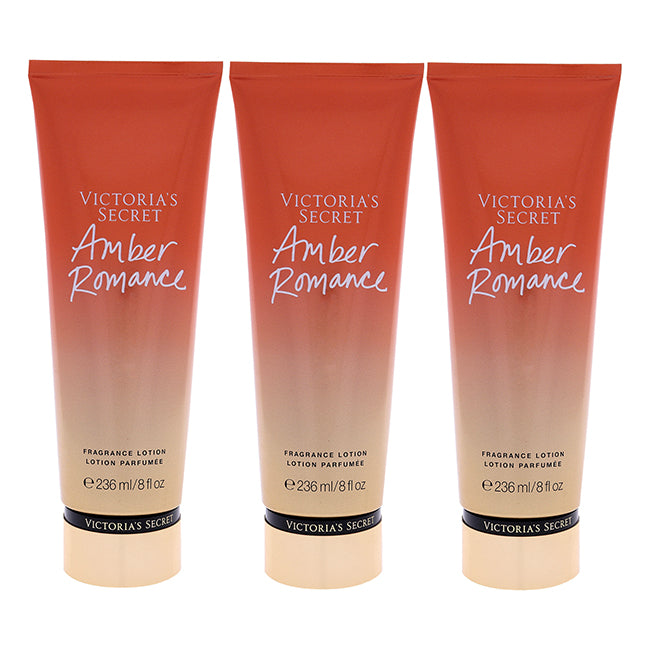 Amber Romance Fragrance Lotion by Victorias Secret for Women - 8 oz Body Lotion - Pack of 3