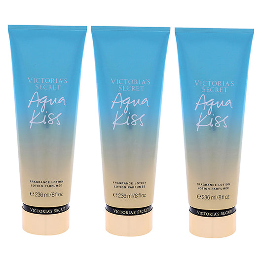 Aqua Kiss Fragrance Lotion by Victorias Secret for Women - 8 oz Body Lotion - Pack of 3