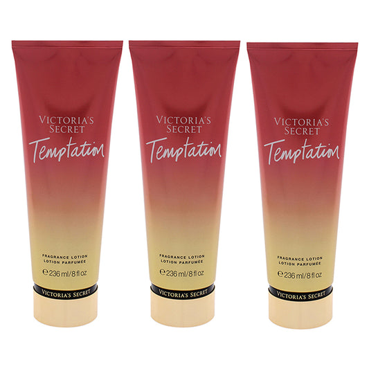 Temptation Fragrance Lotion by Victorias Secret for Women - 8 oz Body Lotion - Pack of 3