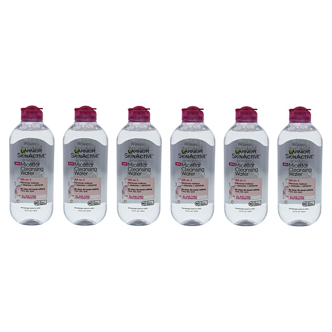 Micellar Cleansing Water All-In-1 by Garnier for Women - 13.5 oz Cleanser - Pack of 6