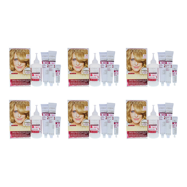 Excellence Creme Pro - Keratine - 8G Medium Golden Blonde - Warmer by LOreal Paris for Unisex - 1 Application Hair Color - Pack of 6