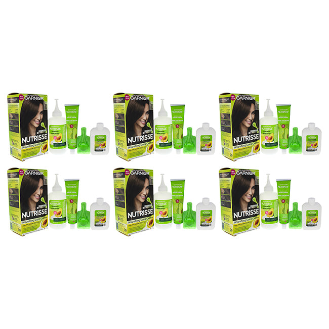 Nutrisse Nourishing Color Creme - 50 Medium Natural Brown by Garnier for Unisex - 1 Application Hair Color - Pack of 6