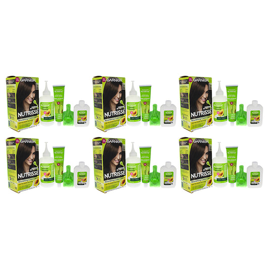 Nutrisse Nourishing Color Creme - 50 Medium Natural Brown by Garnier for Unisex - 1 Application Hair Color - Pack of 6
