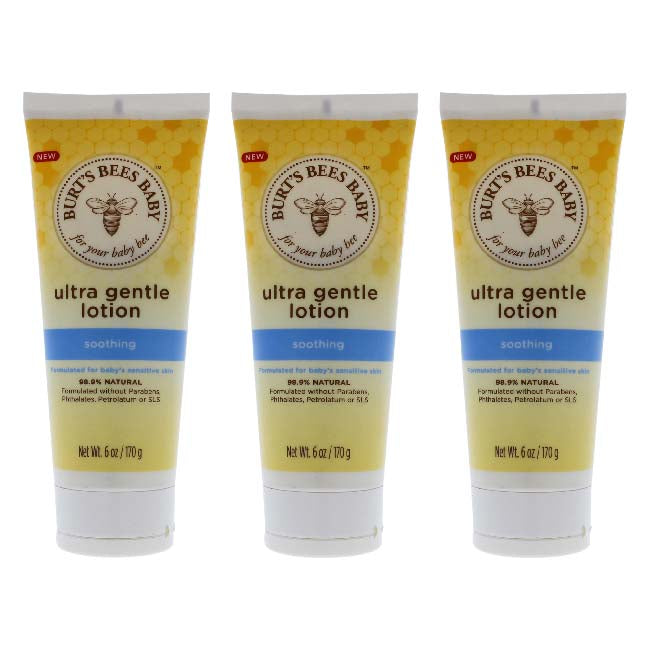 Baby Ultra Gentle Lotion by Burts Bees for Kids - 6 oz Body Lotion - Pack of 3