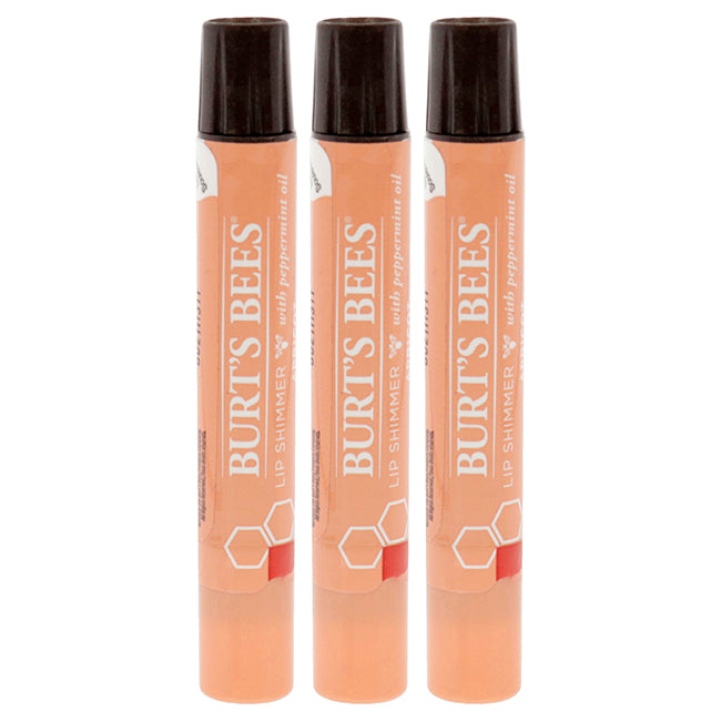 Burts Bees Lip Shimmer - Apricot by Burts Bees for Women - 0.09 oz Lip Shimmer - Pack of 3