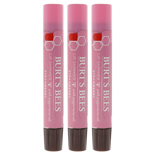 Burts Bees Lip Shimmer - Strawberry by Burts Bees for Women - 0.09 oz Lip Shimmer - Pack of 3
