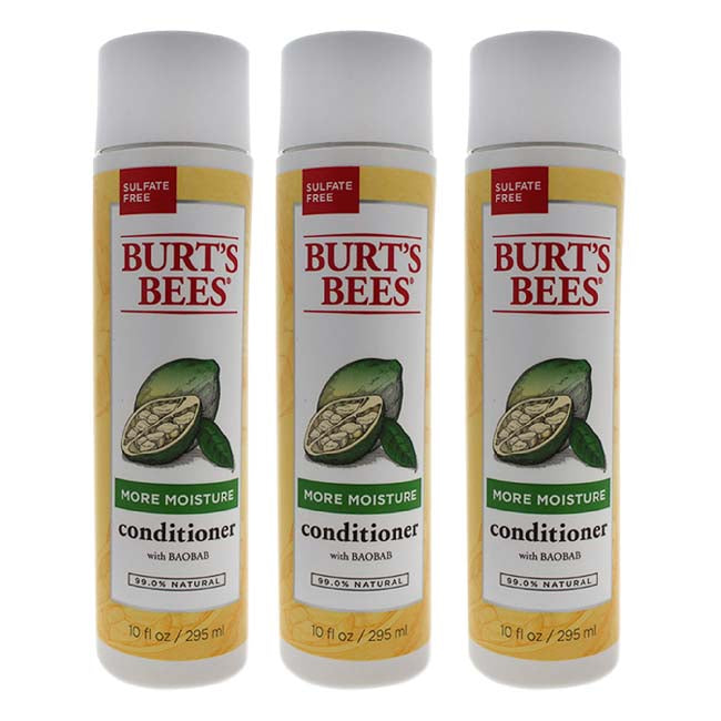 More Moisture Baobab Conditioner by Burts Bees for Unisex - 10 oz Conditioner - Pack of 3