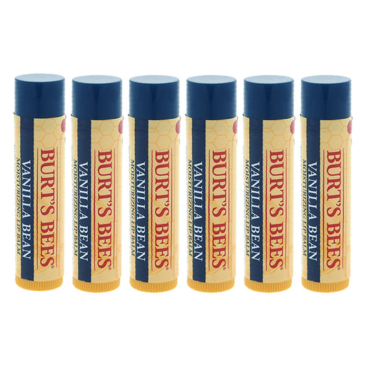 Vanilla Bean Moisturizing Lip Balm by Burts Bees for Unisex - 0.15 oz Lip Balm - Pack of 6