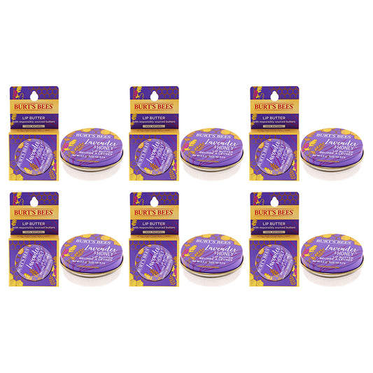 Lavender and Honey Lip Butter Blister by Burts Bees for Unisex - 0.4 oz Lip Balm - Pack of 6