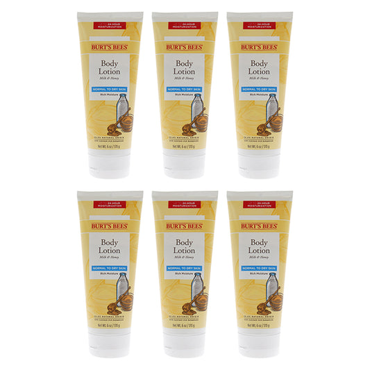 Milk and Honey Body Lotion by Burts Bees for Unisex - 6 oz Body Lotion - Pack of 6