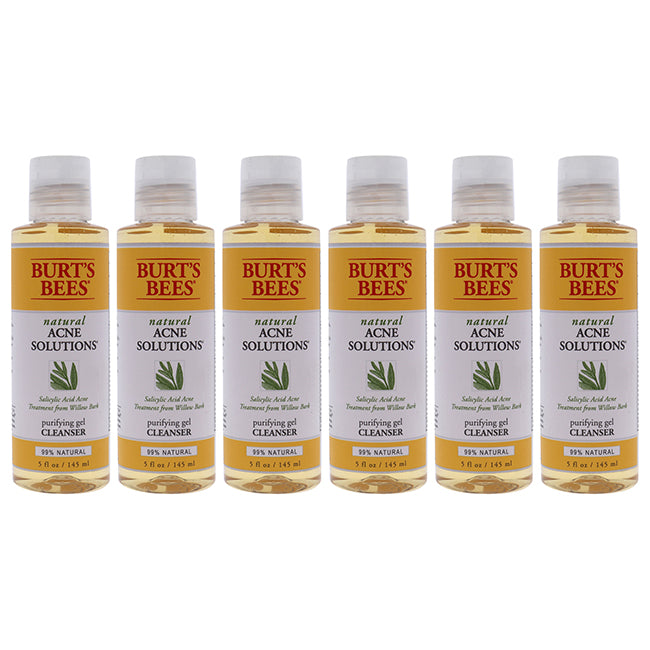 Natural Acne Solutions Purifying Gel Cleanser by Burts Bees for Unisex - 5 oz Cleanser - Pack of 6