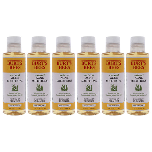 Natural Acne Solutions Purifying Gel Cleanser by Burts Bees for Unisex - 5 oz Cleanser - Pack of 6