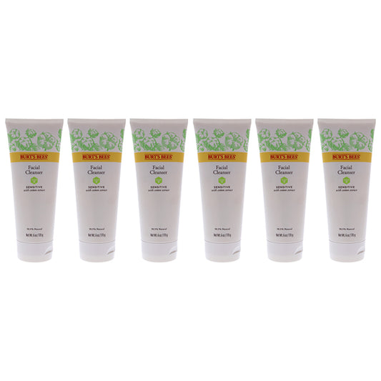 Sensitive Facial Cleanser by Burts Bees for Unisex - 6 oz Cleanser - Pack of 6