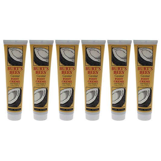 Coconut Foot Creme by Burts Bees for Unisex - 4.34 oz Cream - Pack of 6