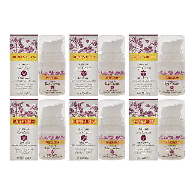 Renewal Smoothing Eye Cream by Burts Bees for Unisex - 0.5 oz Cream - Pack of 6