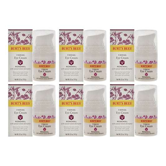 Renewal Smoothing Eye Cream by Burts Bees for Unisex - 0.5 oz Cream - Pack of 6