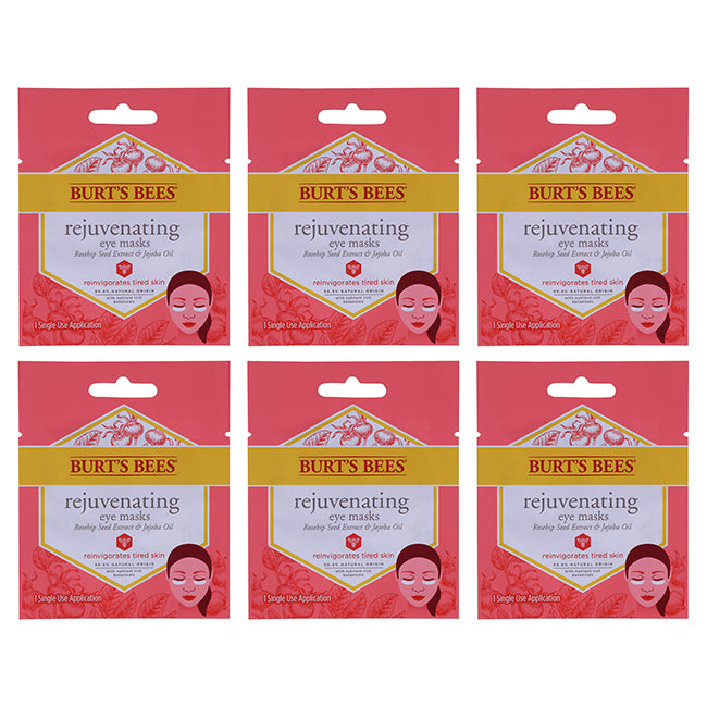 Rejuvenating Eye Mask by Burts Bees for Women - 0.02 oz Mask - Pack of 6